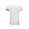 Li Ning Badminton Series Printed Quick-Dry Color Block V-Neck Short Sleeve T-Shirt Women Tops White AAYV022-2