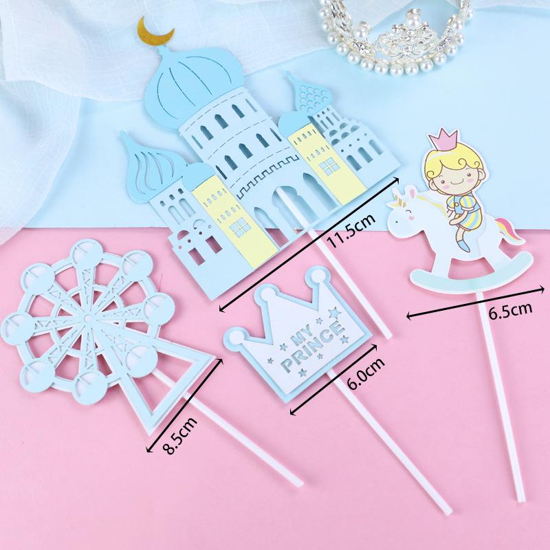 Princess and Prince Ferris Wheel Cake Topper for Birthday Decoration