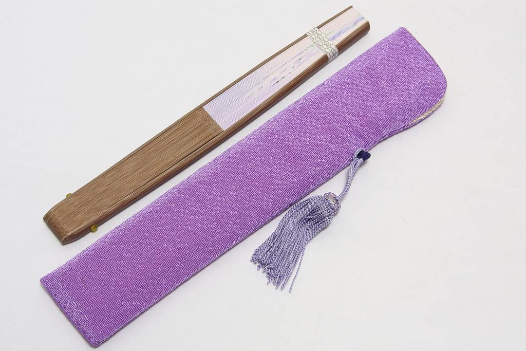 Hasegawa Women's Kyoto Fan with Pouch and Presentation Box (Wisteria)