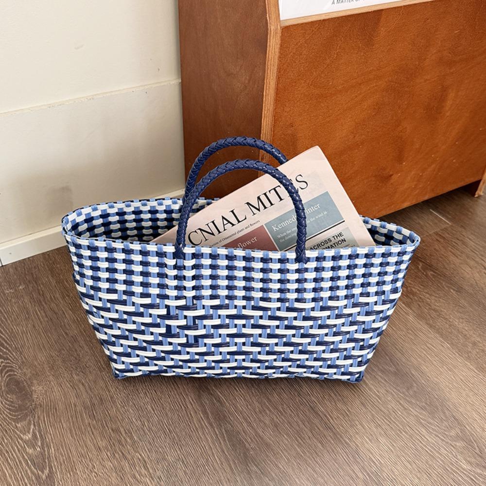 Large Capacity Weave Bag Countryside Style Vegetable Basket Bag Casual Beach Tote Bag  Girls