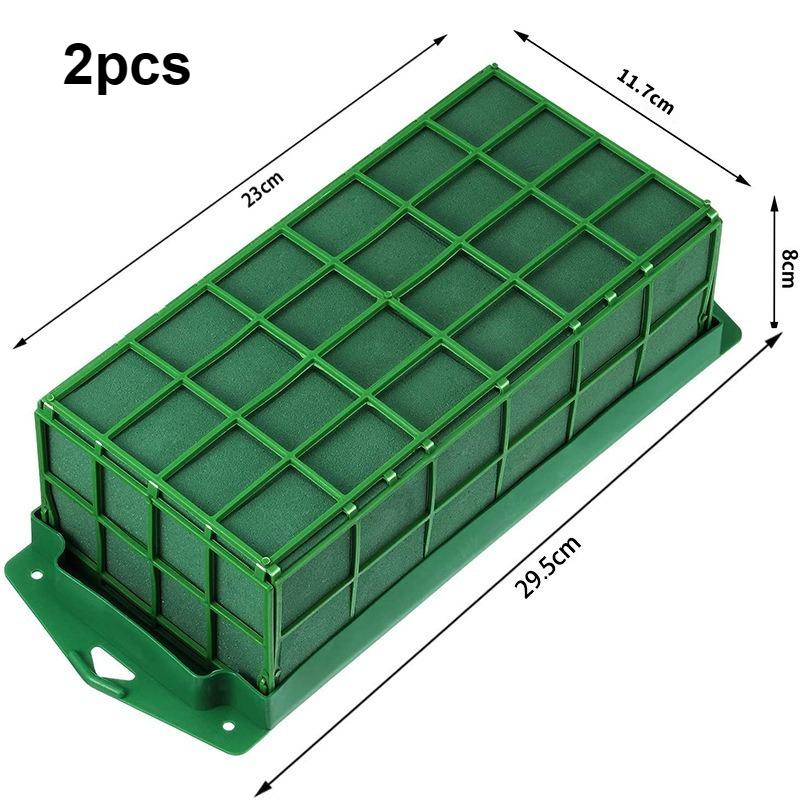 2pcs Rectangular Floral Foam Cage Flower Stand Plastic Net Table Wall Hanging Decoration Special Shaped Flower Arrangement Mud