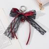 Keychain Hollow Red Ribbon Cherry Pendant Women Handbag and Backpack Key Chain Exquisite Ornament Holiday Gift Decor