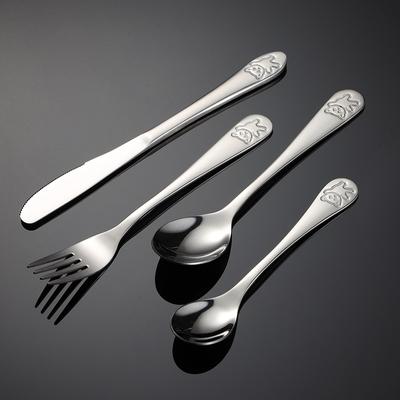Customized Stainless Steel Children's Knives, Forks, Spoons, Steel Stamps, Cartoon Patterns, Customized Mother and Baby Gifts, Western Tableware