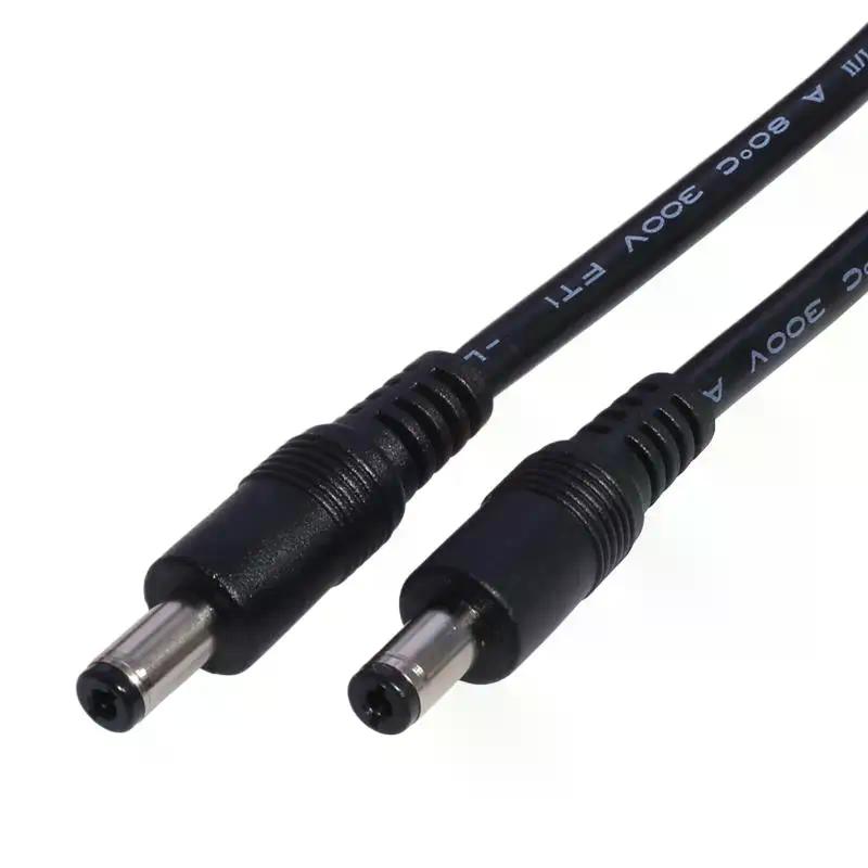 DC5521 To DC5521 Cable Cord 18AWG DC5.5mm X 2.1mm Male Plug To Male Power Supply Adapter Wire For LED Light Speaker J60A