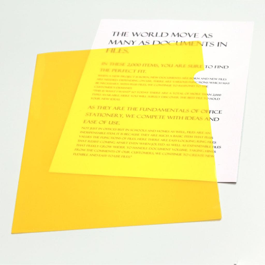 Plus Color Clear Holder A4 Vertical Dark Yellow 100-Pack 89-813 FL-165HO-100P
