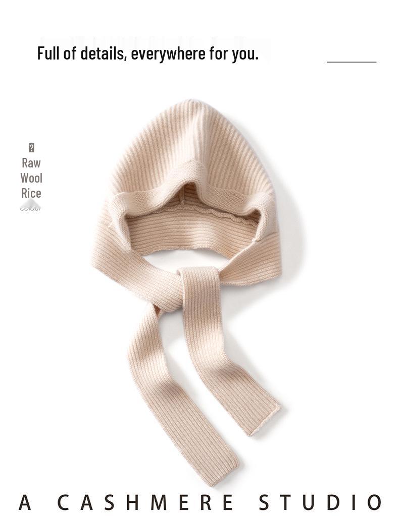 100% Pure Cashmere Women's Ribbed Knit Hat and Scarf Set - Stylish, Warm, Solid Color