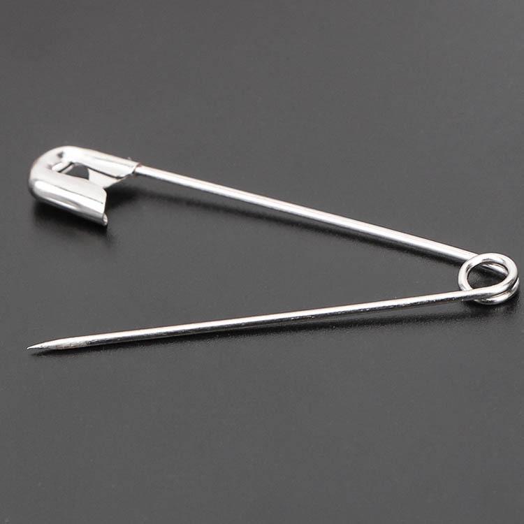 Large Nickel-Plated Safety Pin for Wedding and Evening Dresses, No. 4 Size, Old-Fashioned Brooch for Children