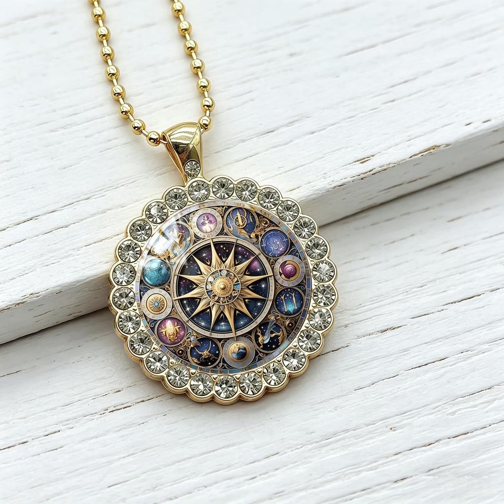 Compass Pendant Necklace Zodiac Astrology Necklace Symbolizing the Astrology of Guidance and Protection