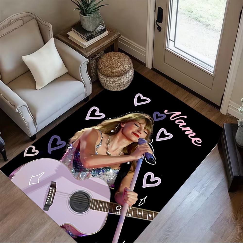 Love Song Performance Personalized Name Floor Rug Office Rug Design for Decorate room Playrooms Dining Room Outdoor Anti-slip Rug Decorate Offices