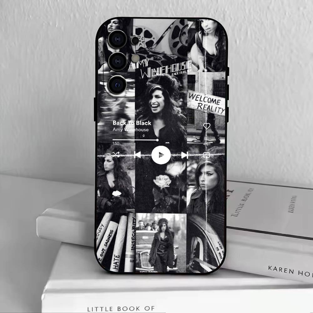 Y2K A-Amy Winehouse Phone Case Black Silicone Soft For Samsung S25,S24,S21,S22,S23,S30,Ultra,S20,Plus,Fe,Lite