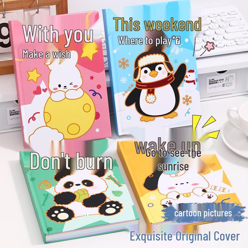 A5 Student Cartoon Notebook: Cute, Colorful, Thick Pages, Ideal for Elementary School Diary.