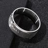 1Pc Fashion Niche Beveled Complex Engraved Synthetic Zircon Ring