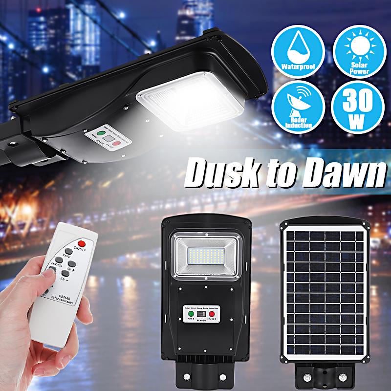 80//120 LED Solar Street Wall Light Induction Outdoor Lamp PIR Motion Sensor