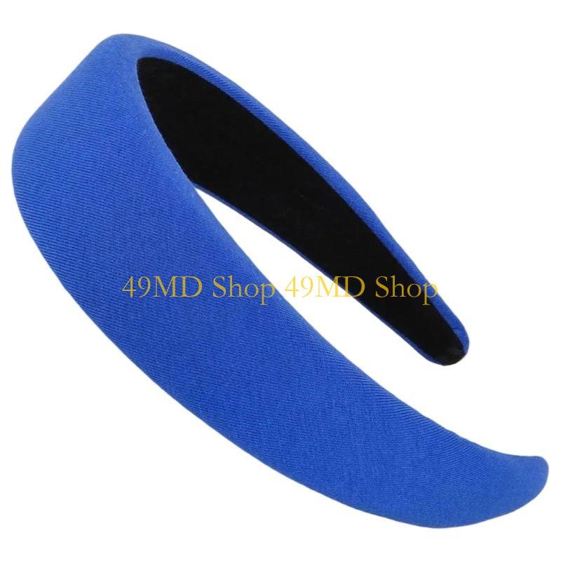 

49MD Wide High Skull Hair Band Comfortable Soft Sponge Headband for Everyday Wear королівський синій колір