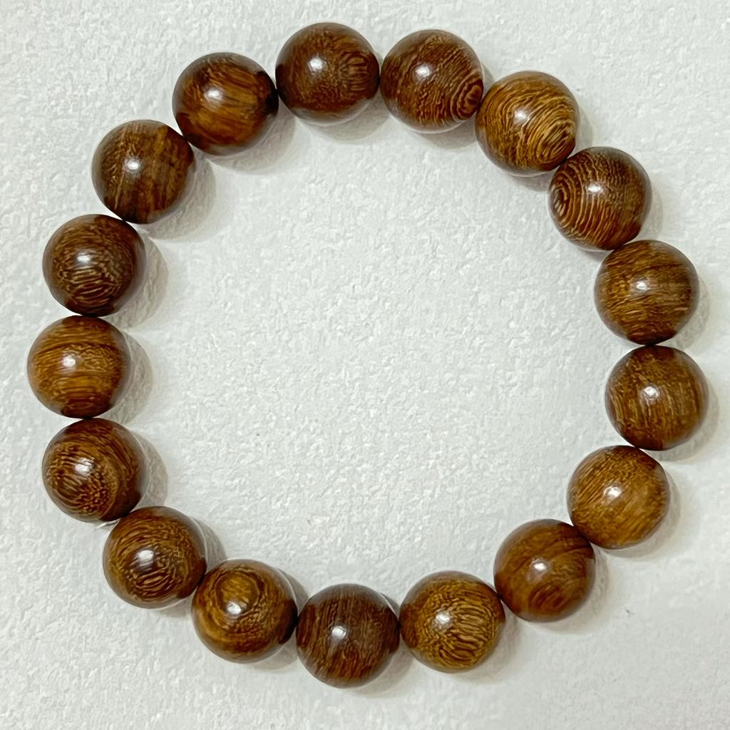 12mm Wooden Beaded Bracelet for Men Handmade Sandalwood Elastic Bangle Natural Wood DIY Beading Charms