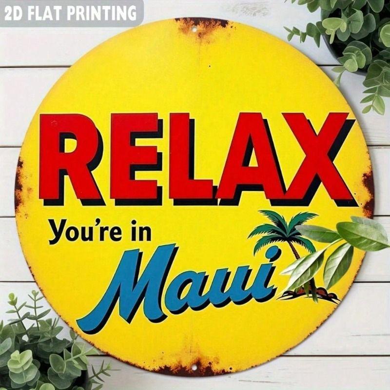 Vintage Maui Beach Metal Poster Wall Art, Halloween Gift for Living Room