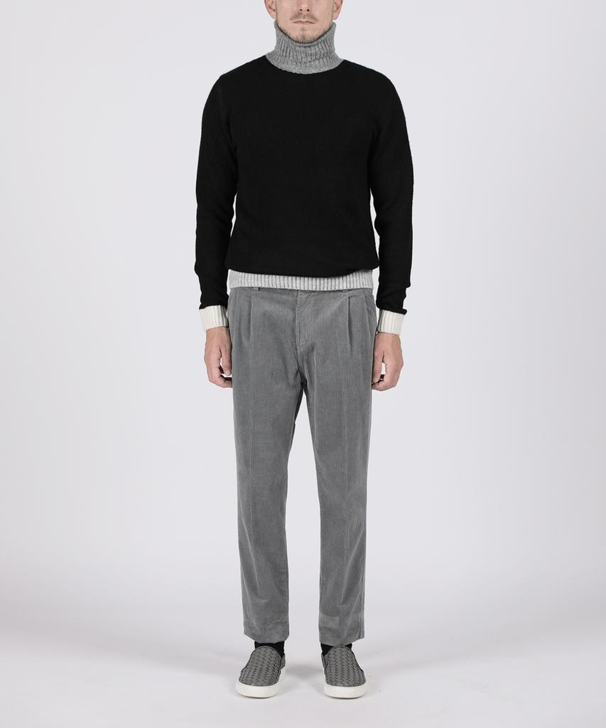 PANICALE Black Contrast Turtleneck Knit