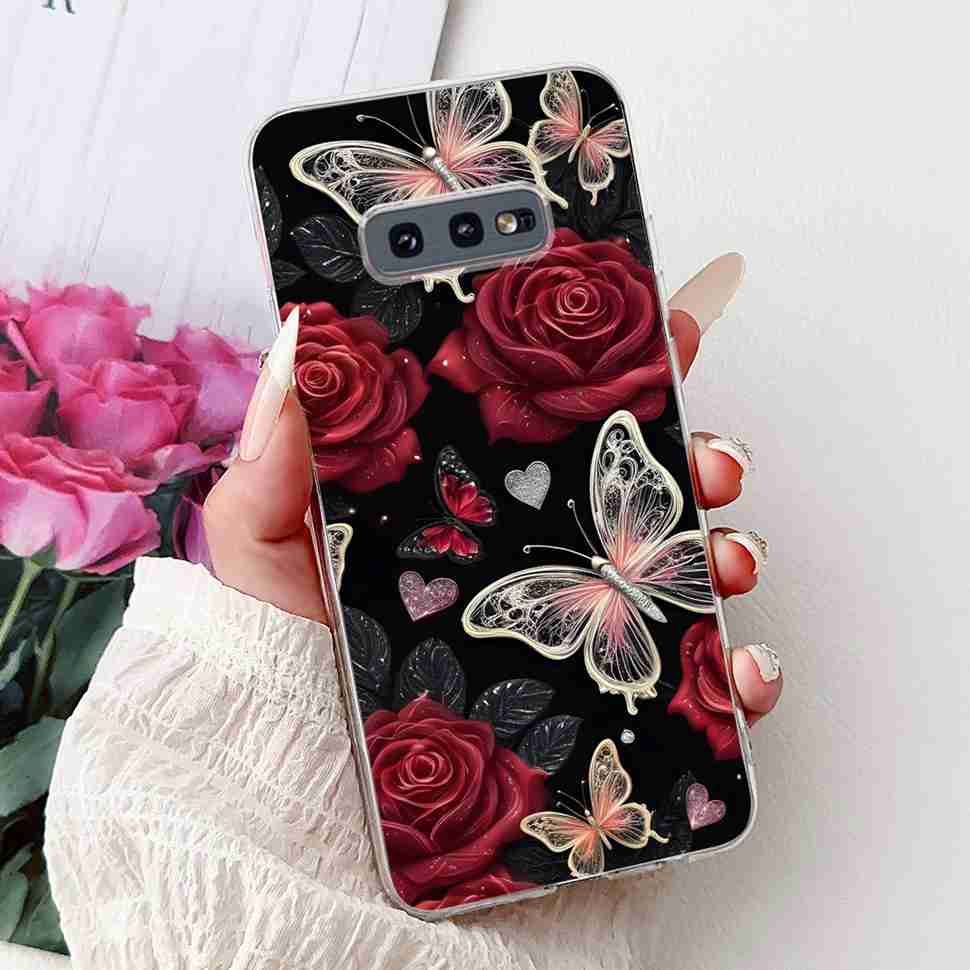 For Samsung Galaxy S10e Case SM-G970 Fashion Bow Flower Soft Silicone TPU Cover For Samsung S10e S10E SM-G970F 5.8" Phone Casing