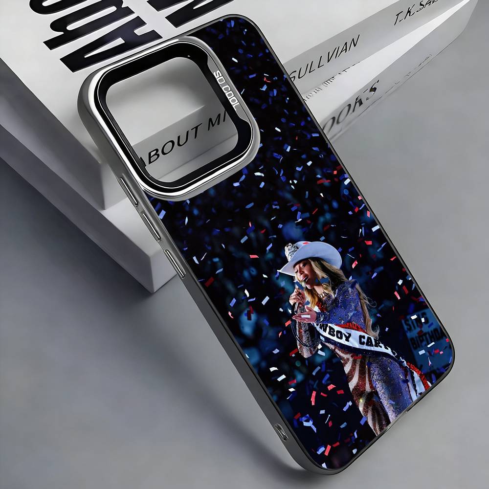 

C-Carter Cowboy B-BEYONCE Phone Case For iPhone 17,16,15,14,13,12,11 Plus,Pro Max,Colored Silver Phone Case iPhone13PRO