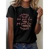 Humor French Print T-Shirt, Kurzarm Rundhals Lässiges Oberteil für Sommer & Frühling, Damenbekleidung