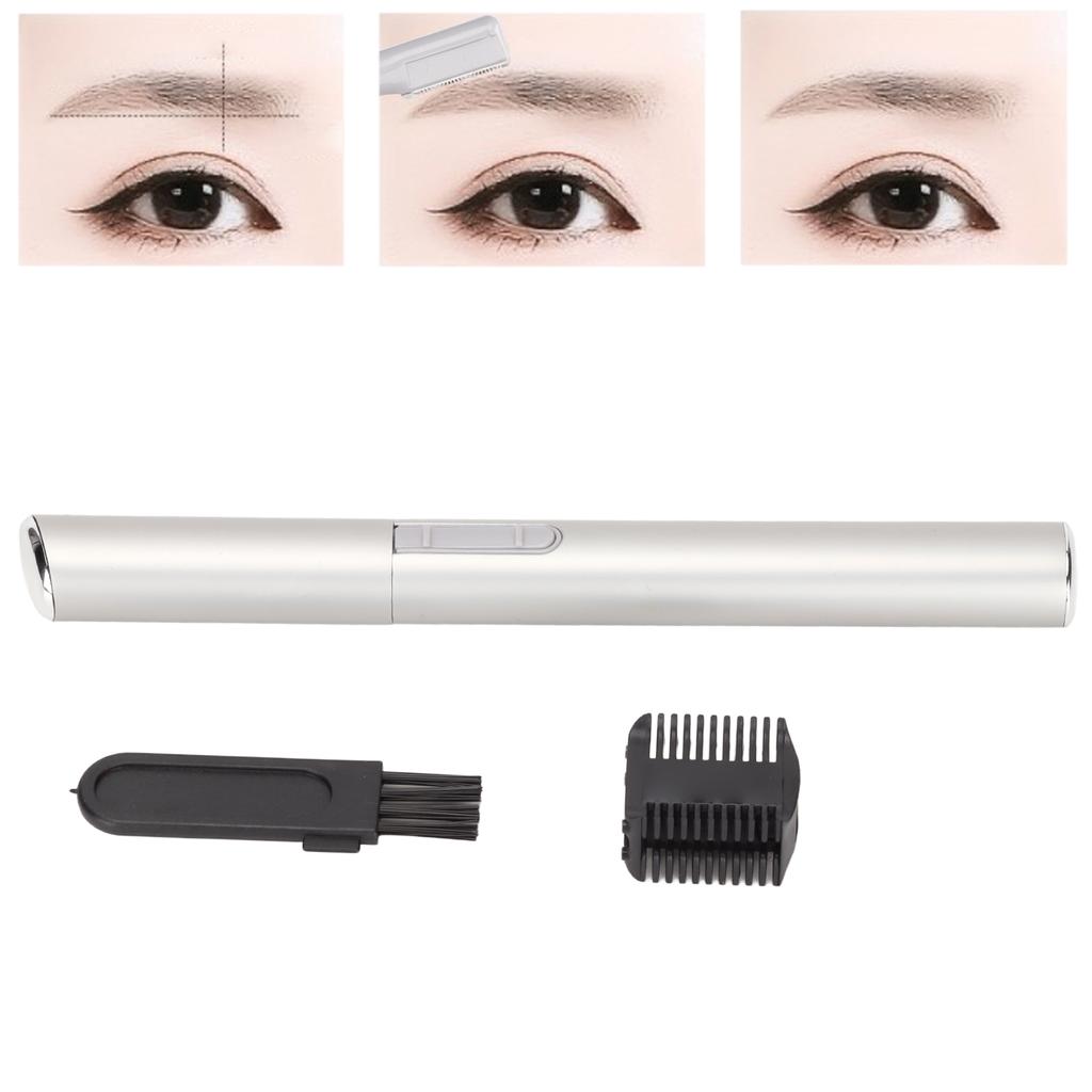 Eyebrow Trimmer High Precision Electric Eyebrow Razor Remover for Face Lips Nose Facial Removal Silver