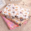 Plush Cute Pet Warm Paw Print Dog Puppy Fleece Blanket For Cozy Sleeping