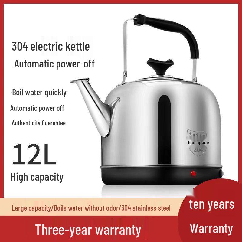 Large Capacity 304 Stainless Steel Electric Kettle with Automatic Power Off and Insulation, Collected by 12,198 People