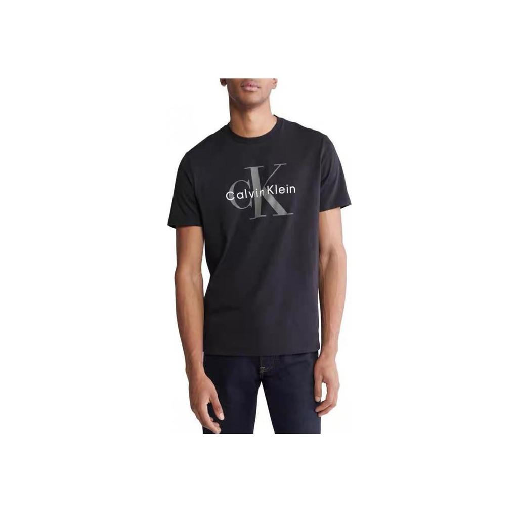 Calvin Klein Letter Print Comfortable Short Sleeve T-Shirt Men Tops Black 81QP894-001
