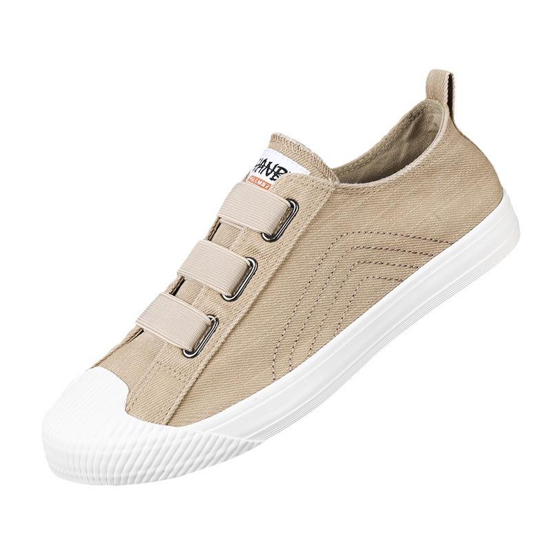 New Spring Men's Shoes Flat Sole Versatile Breathable Board Shoes Korean Style Trendy Strap Canvas Shoes Round Toe Casual Shoes