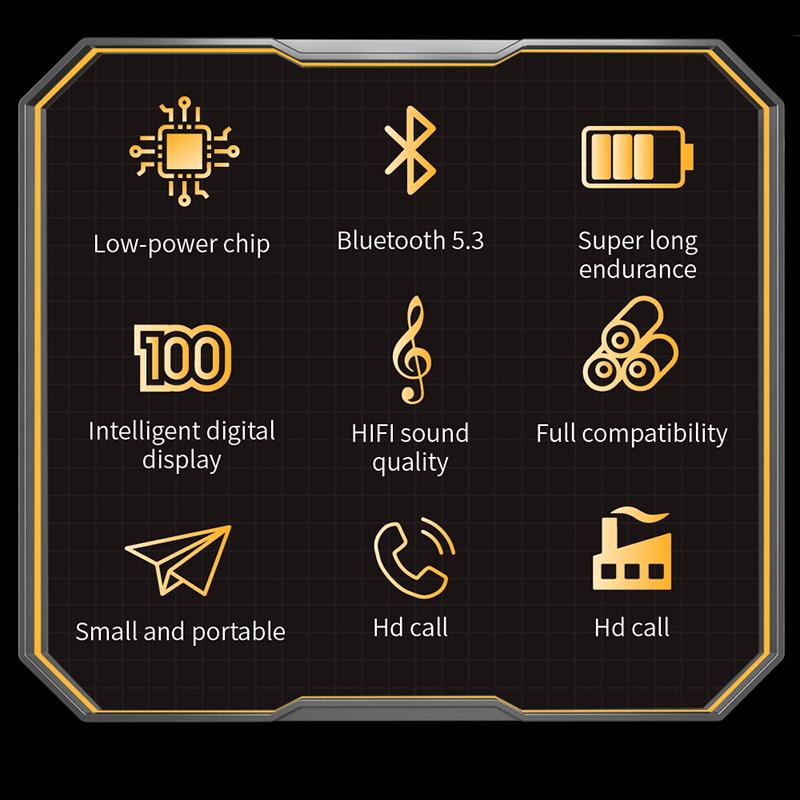 PRO90 Bluetooth 5.3 Headphones TWS Wireless Earphones with LED Display Stereo Headset Touch Control Earbuds Noise Reduction