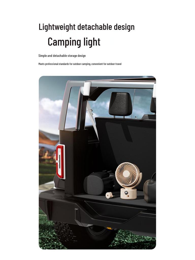 Portable USB Rechargeable Outdoor Fan: Compact and Versatile for Camping, Office, Desk, or Floor Use.