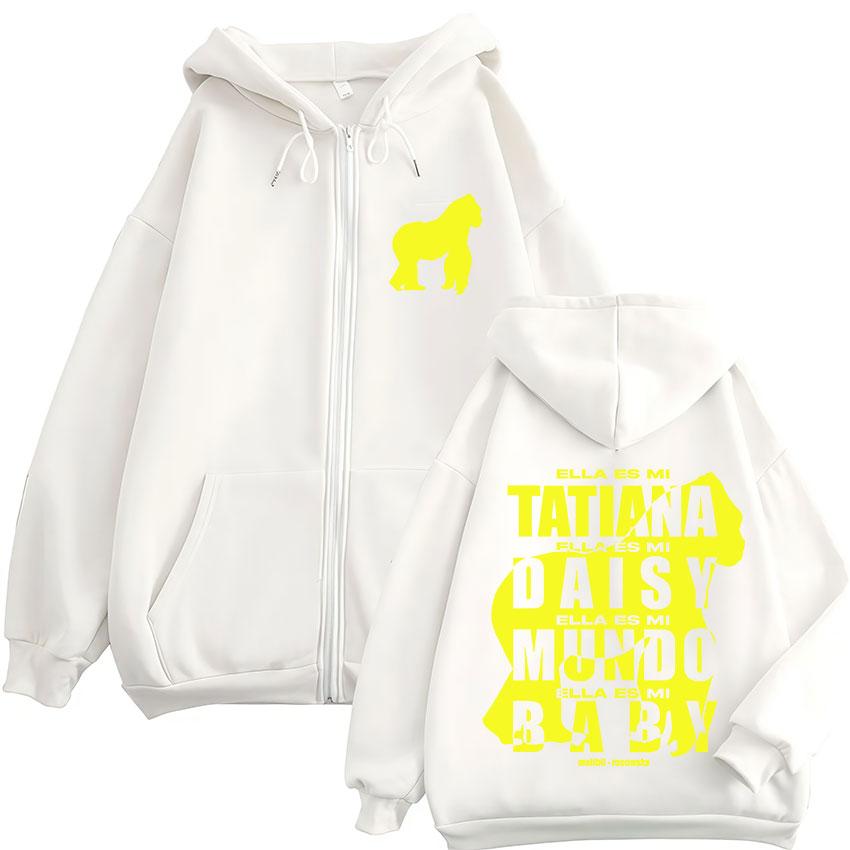 Rapper Rusowsky Daisy Tour Album Merch Reißverschluss Hoodie Herren Retro Übergroße Jacke Sweatshirt Streetwear
