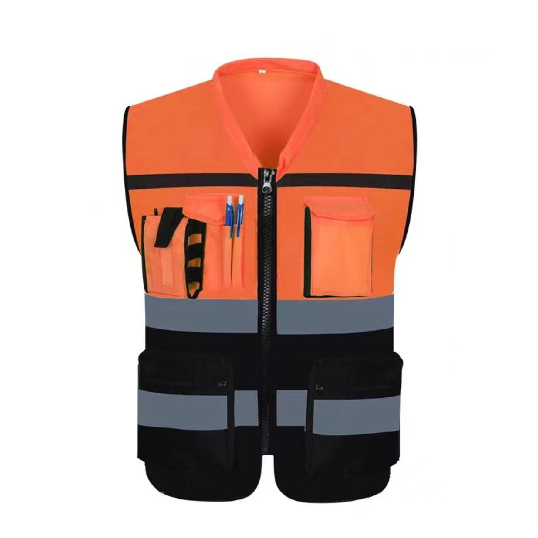 

Multi-Pocket Fluorescent Reflective Vest for Construction and Riding