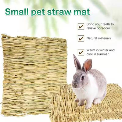 Tapete de mastigação de grama para coelhos, pequenos animais, hamster, gaiola de porquinho-da-índia, tapetes comestíveis para coelhos, gaiolas, ninhos de pássaros, almofada para casa de coelhos