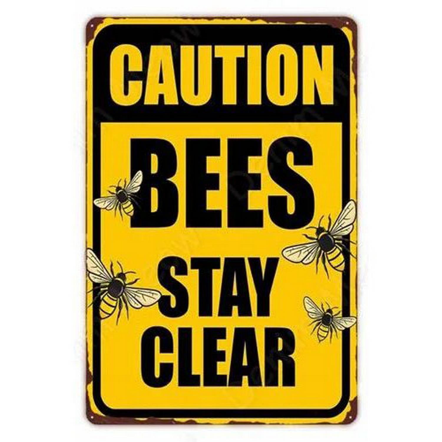 

Vintage Let It Bee Pun Metal Tin Sign Retro Bee Anatomy Wall Decor for Garden Home 20x30cm（7.8x11.8inch）