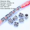 5pcs/bag Silver Metal Hair Rings Braid Dreadlocks Bead Hair Cuffs Dread Tube Charm Dreadlock for DIY Hair Accessaries