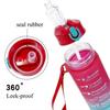 Large Capacity Sports Water Bottle Leak Proof Plastic Drinking Cup With Time Scale Suitable For Travel Fitness Sports