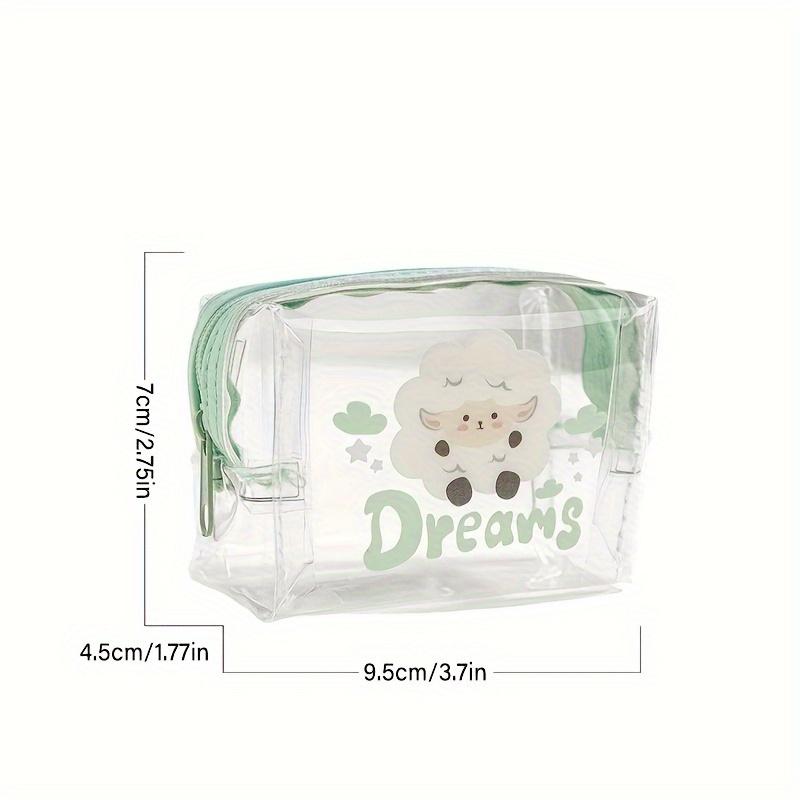 Transparent PVC Mini Portable Storage Bag Multifunctional Cute Animal Print Purse For Travel