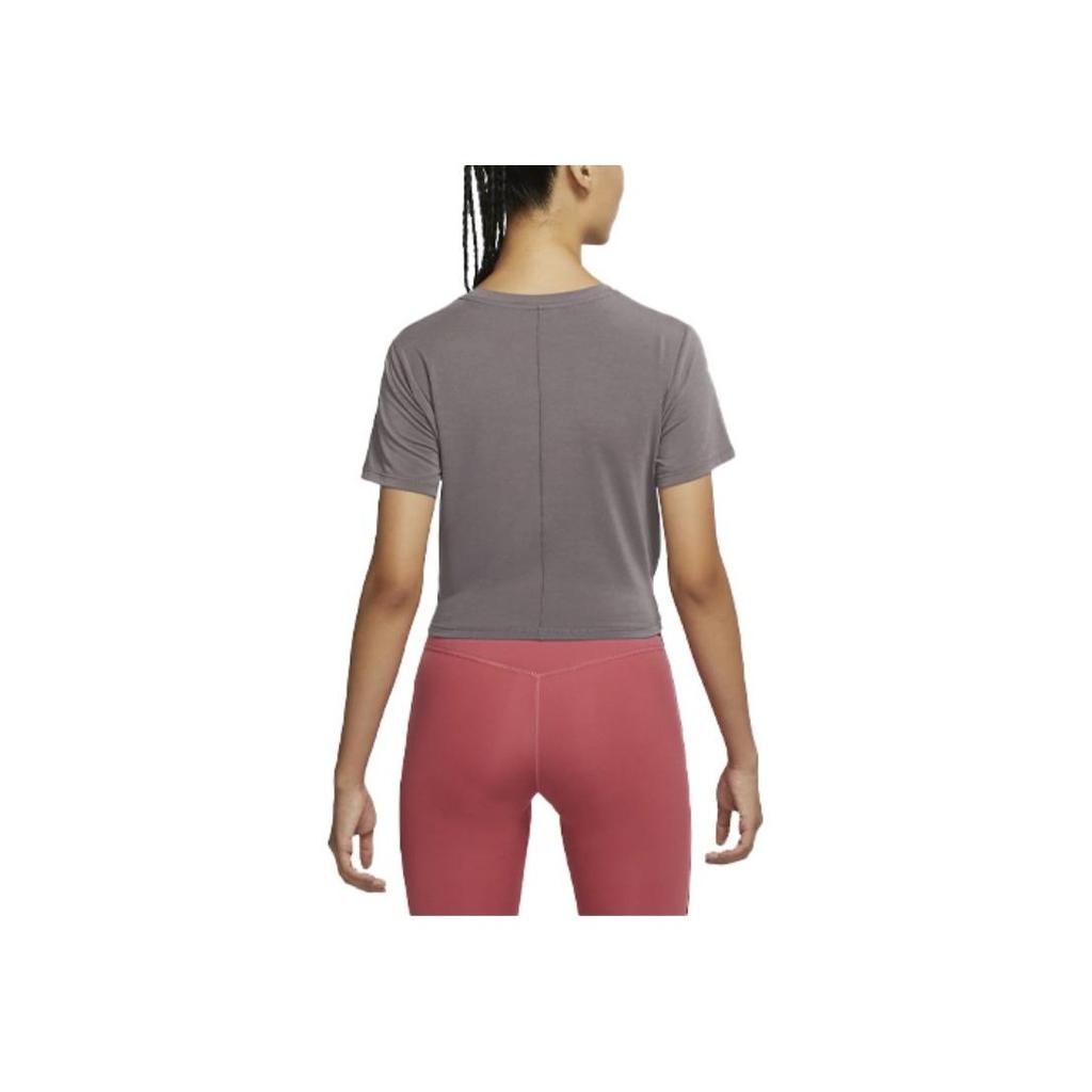 Nike One Luxe Twist Reflective Logo Breathable Training Casual Short Sleeve T-Shirt Women Tops Mineral-Purple DD4922-202