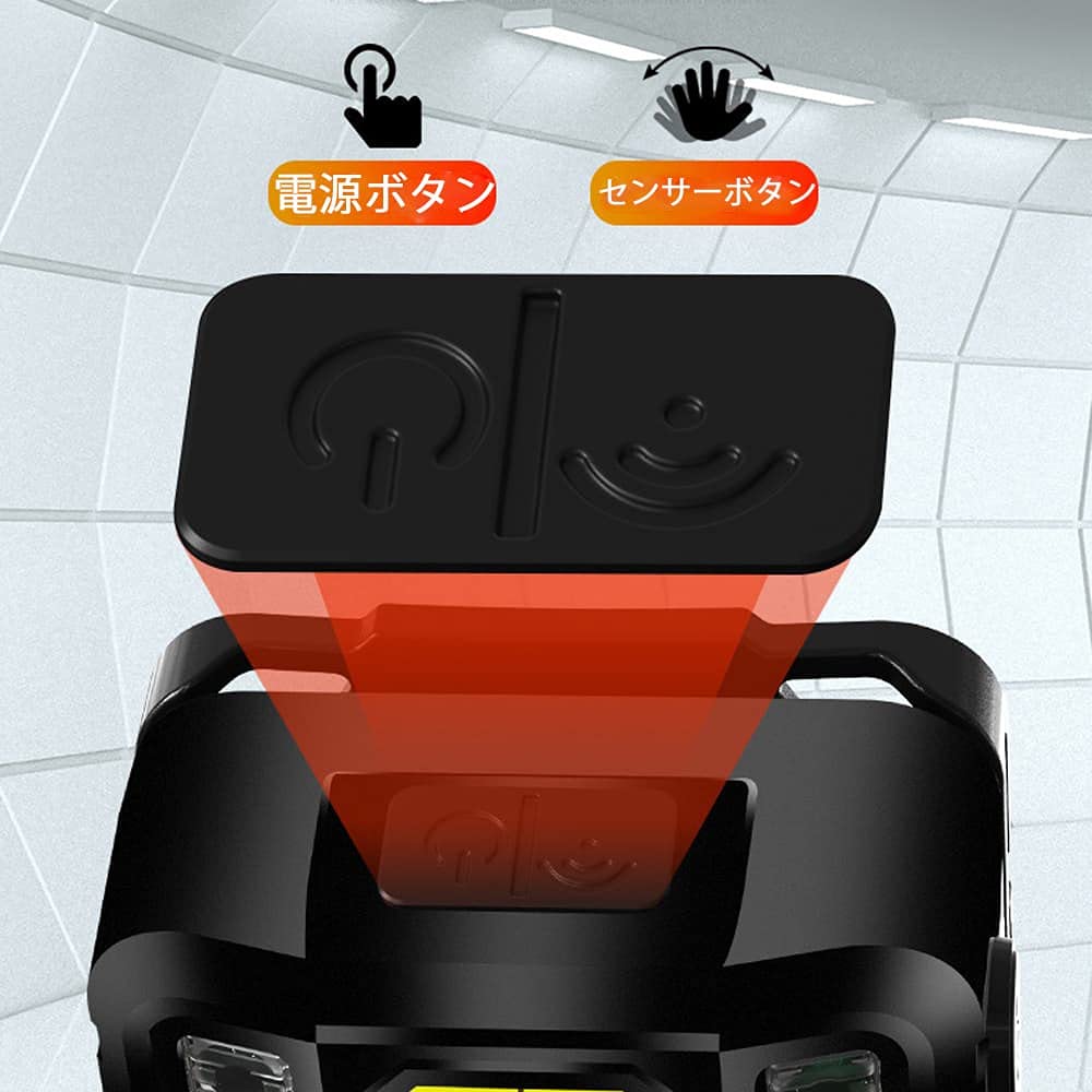 Fan Rechargeable LED Headlight High Angle Black E-Auto Sensor-Equipped ALS-MINI60W-BK, Brightness, Narrow/Wide Switchable,