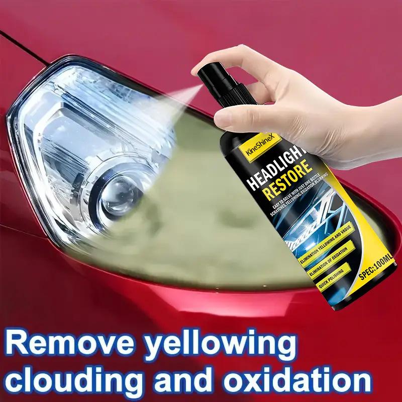 All in One Car Headlight Polishing Kit Scratch Repair Liquid Restores Shine Reduces Glare Perfect for Night Road Trips