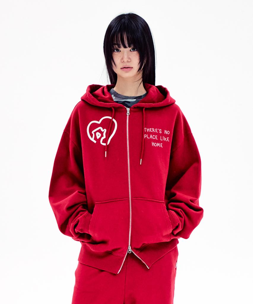 Youhee Home Graphic Hood Zip-Up Red