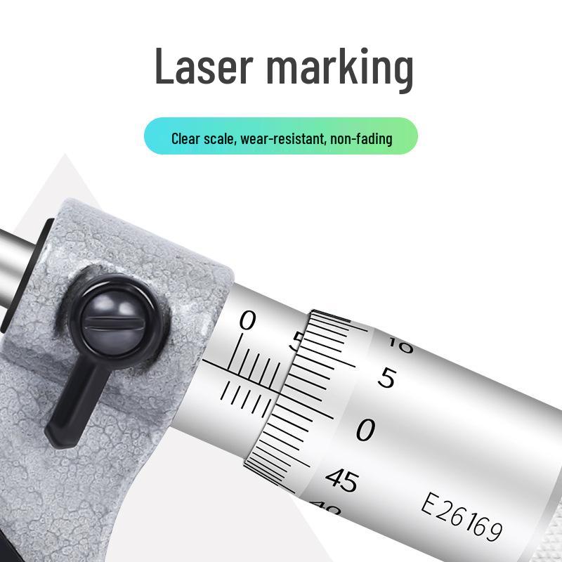 Guanglu Spherical Head Tube Wall Thickness Micrometer 0-25mm, 0.01mm Precision, Double Spherical Head.