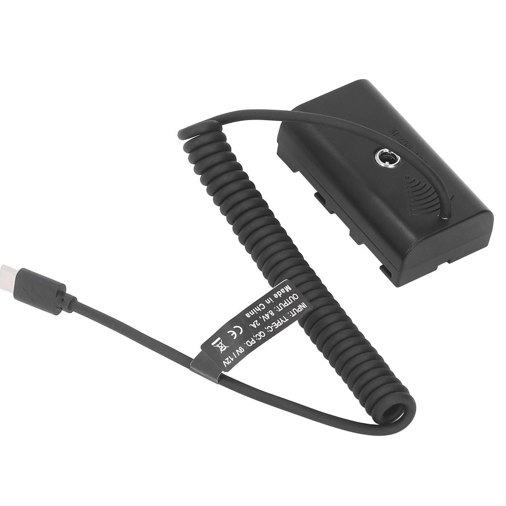 Dummy Battery Type C To NP F970 F750 F570 F550 Fast Charging Circuit Protection Spring Cable Continuous Power Adapter