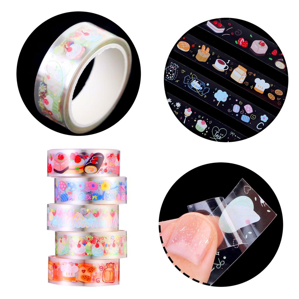 10 Rolls Waterproof Plastic Tape Cute 15Mm Wide Self-Adhesive Tape Butterfly And