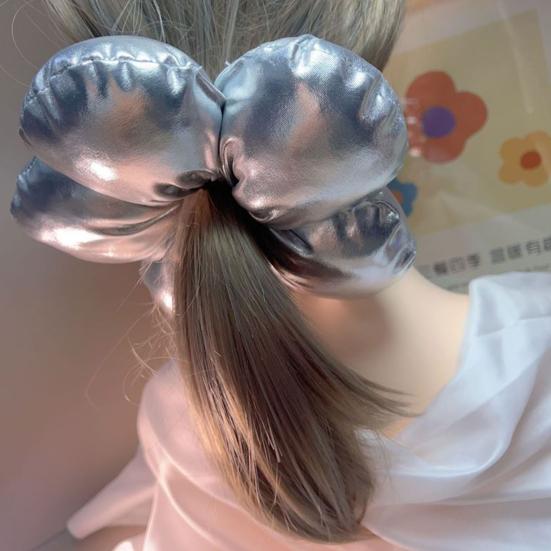 Hair Rope Five-Petal Flower Soft Elastic Band Glossy Surface Hair Tie Bun Meatball Hair Rope Hair Accessories