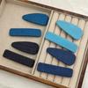Versatile Denim Blue Teardrop Snap Hair Clip for Frizzy Hair and Bangs - Retro Hair Accessory for Women