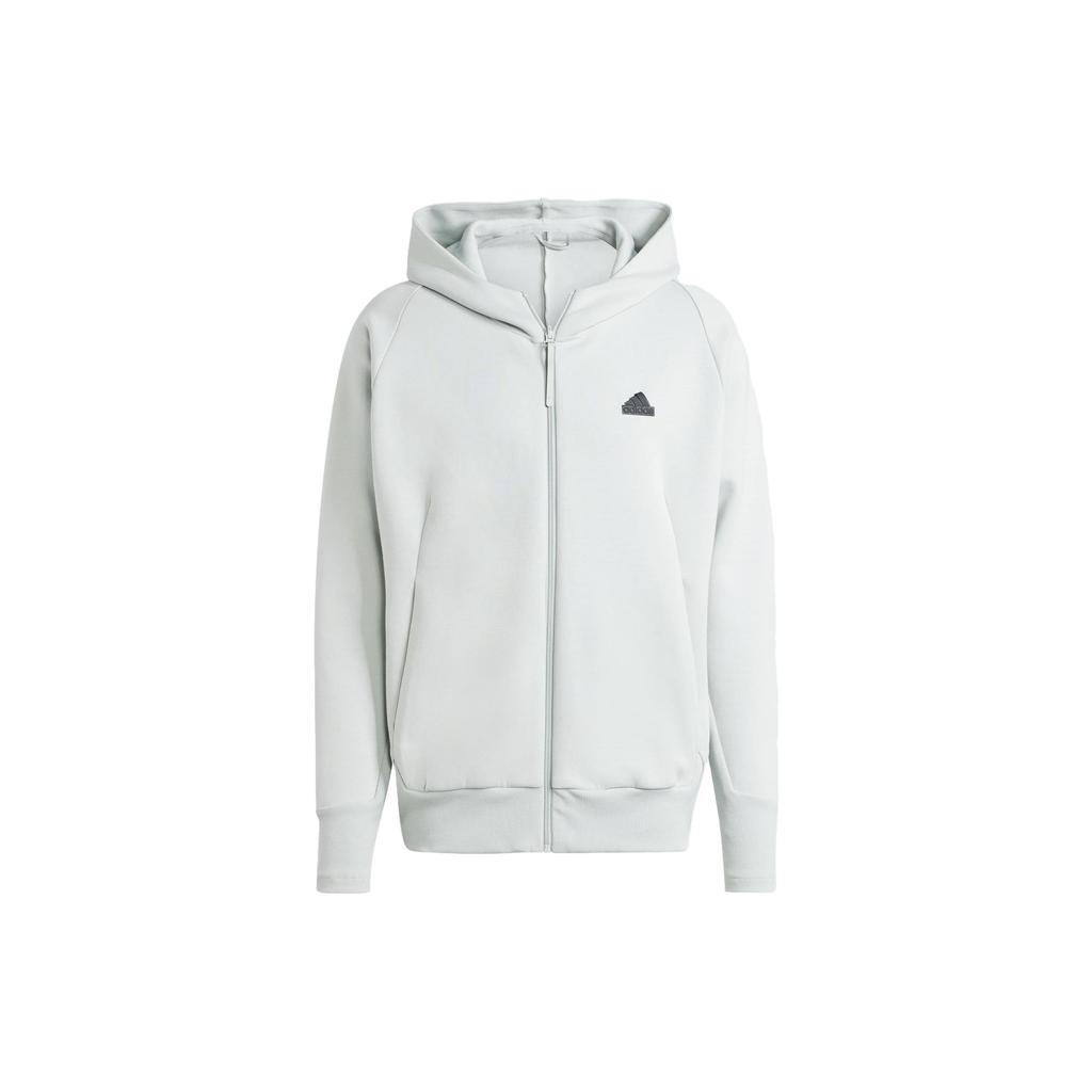 Adidas Z.N.E. Premium Full Zip Hooded Track Top Jacket Men's Silver Gray IN5094