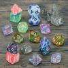 Roman Digital Dice 7pcs Polyhedral Dice Set for Table Game DND TPRG, as Gift and Collection