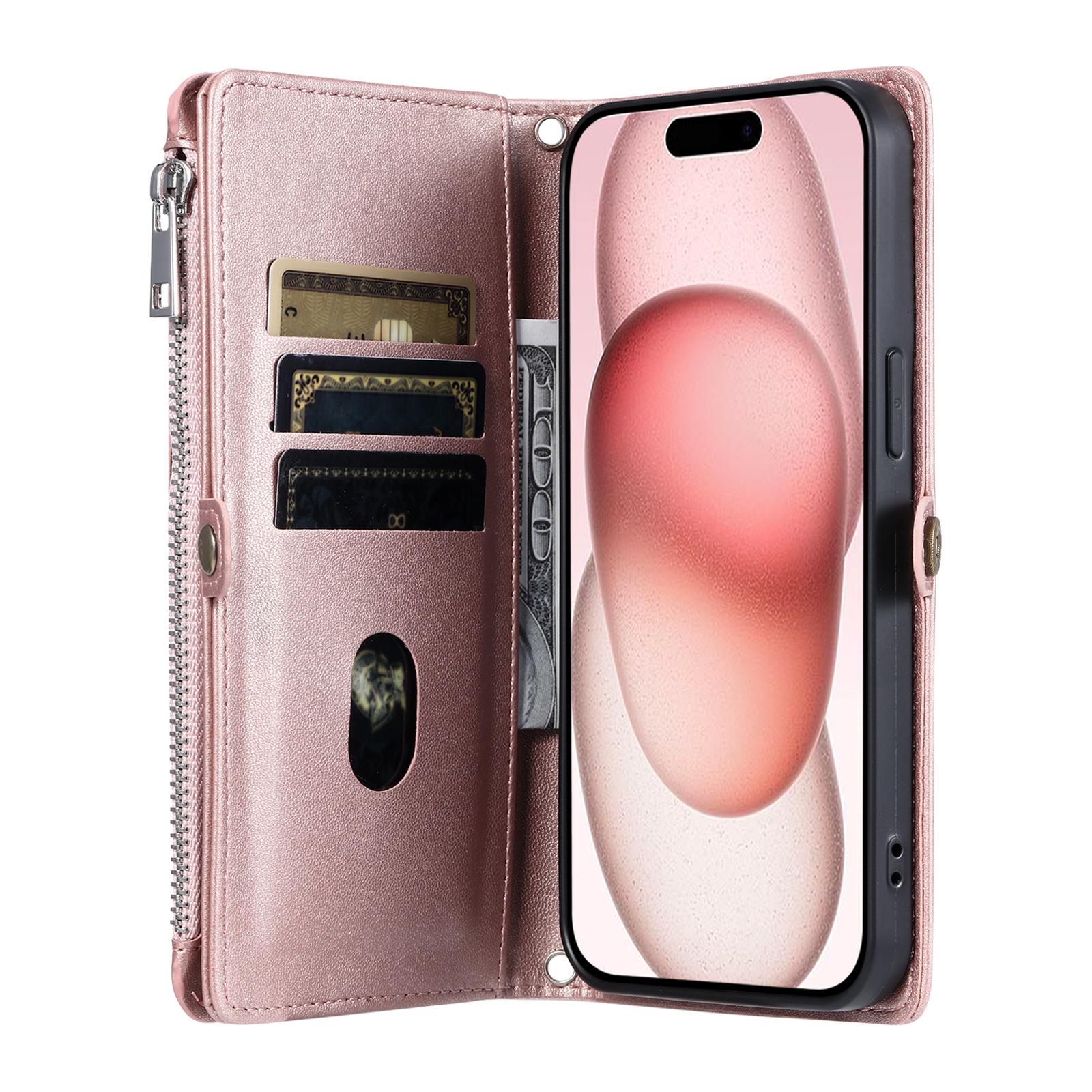 

015 Style For iPhone 16 Case Anti-scratch Card Slots Шкіряний чохол для телефона з ремінцями